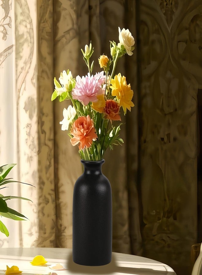 OTDCGI Ceramic Black Small Vase, Dry Flower Vases Minimalism Style for Modern Table Shelf Fit Fireplace Bedroom Kitchen Living Room Home Decor (Black, Small) - Image 5